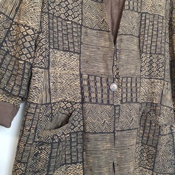 Chaus Women's Black & Brown Lined One Button Pockets Sleeves Up or Down Sz 10 - Picture 4 of 9